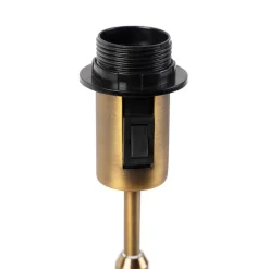 Bronze Tischlampe mit Leinenschirm weiß 35cm - Parte