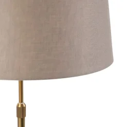 Bronze Tischlampe mit Leinenschirm taupe 35 cm - Parte