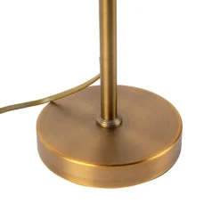 Bronze Tischlampe mit Leinenschirm taupe 35 cm - Parte