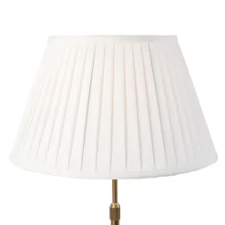 Bronze Tischlampe mit plissiertem Schirm weiß 35 cm - Parte