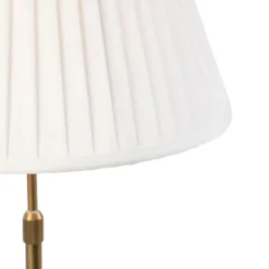 Bronze Tischlampe mit plissiertem Schirm weiß 35 cm - Parte