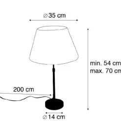 Bronze Tischlampe mit plissiertem Schirm weiß 35 cm - Parte