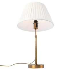 Bronze Tischlampe mit plissiertem Schirm weiß 35 cm - Parte