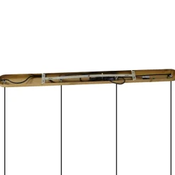 Bronzefarbene Hängelampe mit Rauch-, Bernstein- und Grünfarbenem Glas Rechteckig 4-flammig - Bao