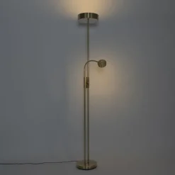 Bronzene Stehleuchte inkl. LED und Dimmer mit Leselampe - Kelso