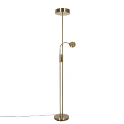 Bronzene Stehleuchte inkl. LED und Dimmer mit Leselampe - Kelso