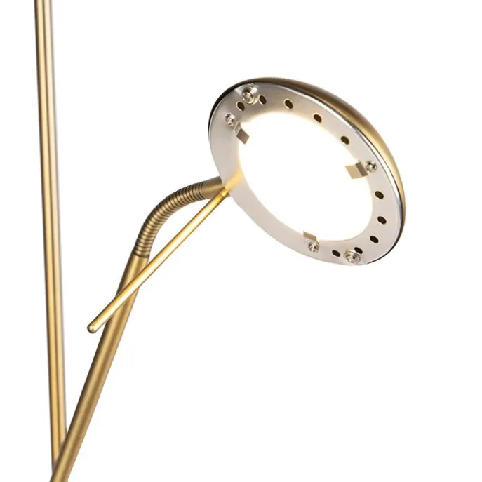 Bronzene Stehleuchte mit Leselampe inkl. LED und Dimmer - Diva 2