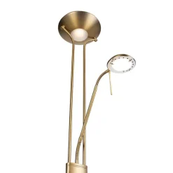 Bronzene Stehleuchte mit Leselampe inkl. LED und Dimmer - Diva 2