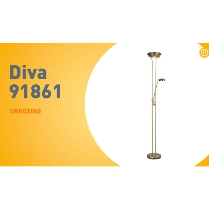 Bronzene Stehleuchte mit Leselampe inkl. LED und Dimmer - Diva 2