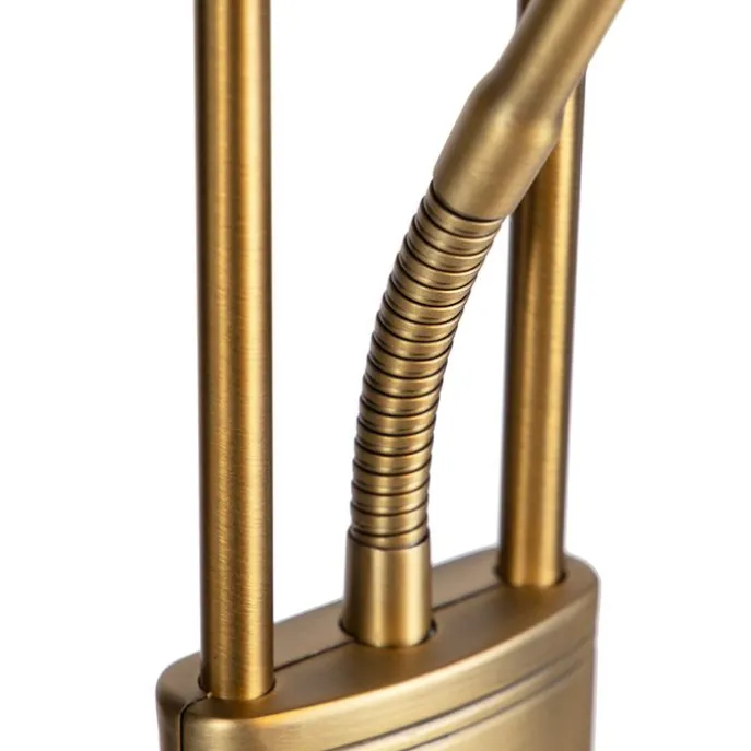 Bronzene Stehleuchte mit Leselampe inkl. LED und Dimmer - Diva 2