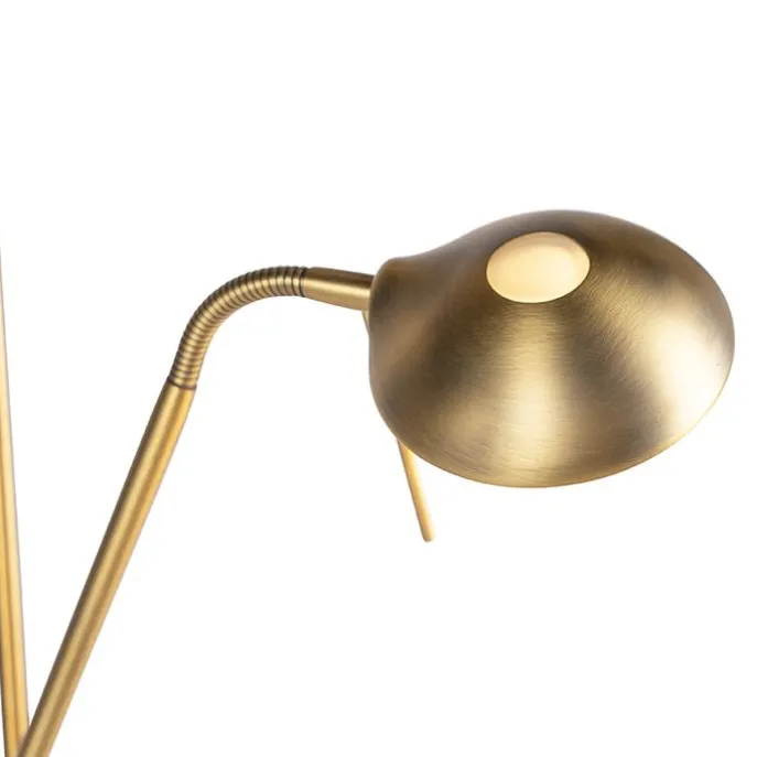 Bronzene Stehleuchte mit Leselampe inkl. LED und Dimmer - Diva 2
