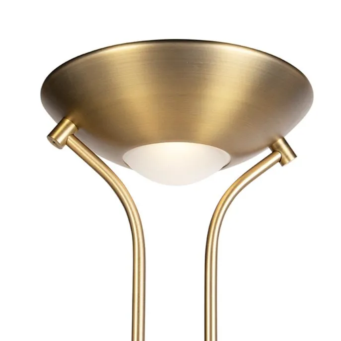 Bronzene Stehleuchte mit Leselampe inkl. LED und Dimmer - Diva 2