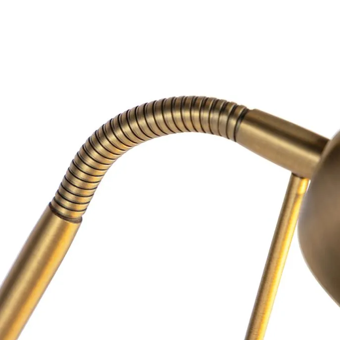 Bronzene Stehleuchte mit Leselampe inkl. LED und Dimmer - Diva 2