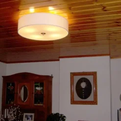 Country Deckenleuchte weiß 50 cm - Drum