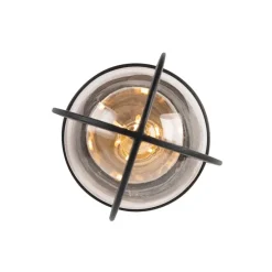 Country Exterior Deckenleuchte schwarz mit Glas IP44 - Elza