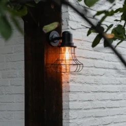 Country Wandleuchte schwarz IP44 - Moreno