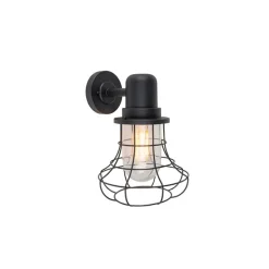 Country Wandleuchte schwarz IP44 - Moreno