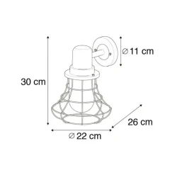 Country Wandleuchte schwarz IP44 - Moreno