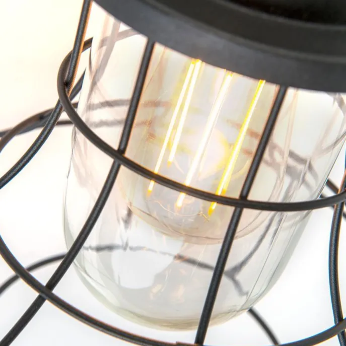 Country Wandleuchte schwarz IP44 - Moreno