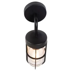 Country Wandleuchte schwarz mit Glas - Elza