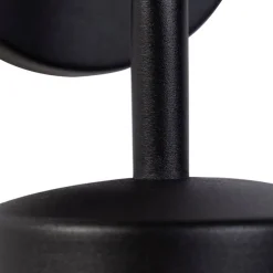 Country Wandleuchte schwarz mit Glas - Elza