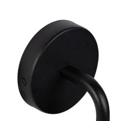 Country Wandleuchte schwarz mit Glas - Elza