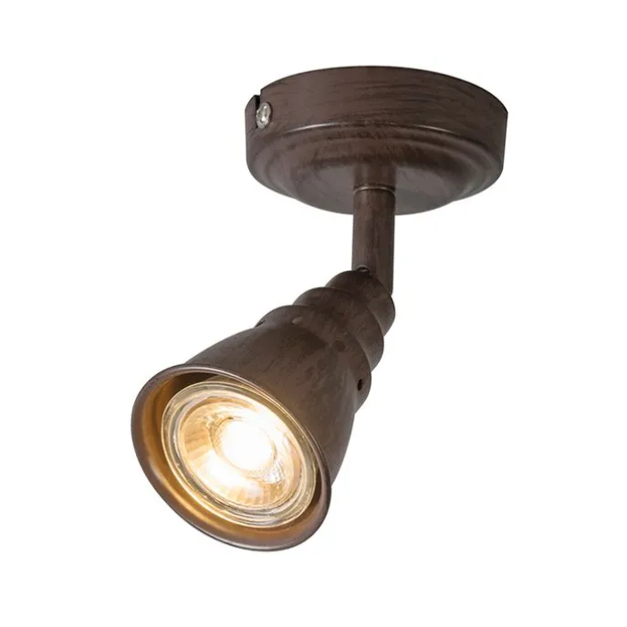 Decken- und Wandstrahler rostbraun schwenkbar - Coney 1