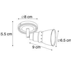 Decken- und Wandstrahler rostbraun schwenkbar - Coney 1