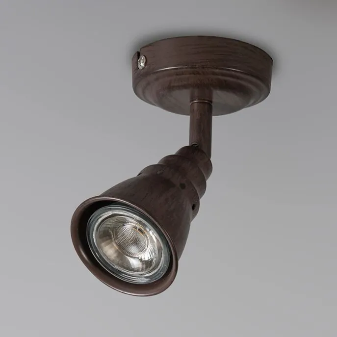 Decken- und Wandstrahler rostbraun schwenkbar - Coney 1