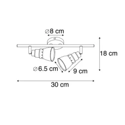 Decken- und Wandstrahler rostbraun schwenkbar - Coney 2