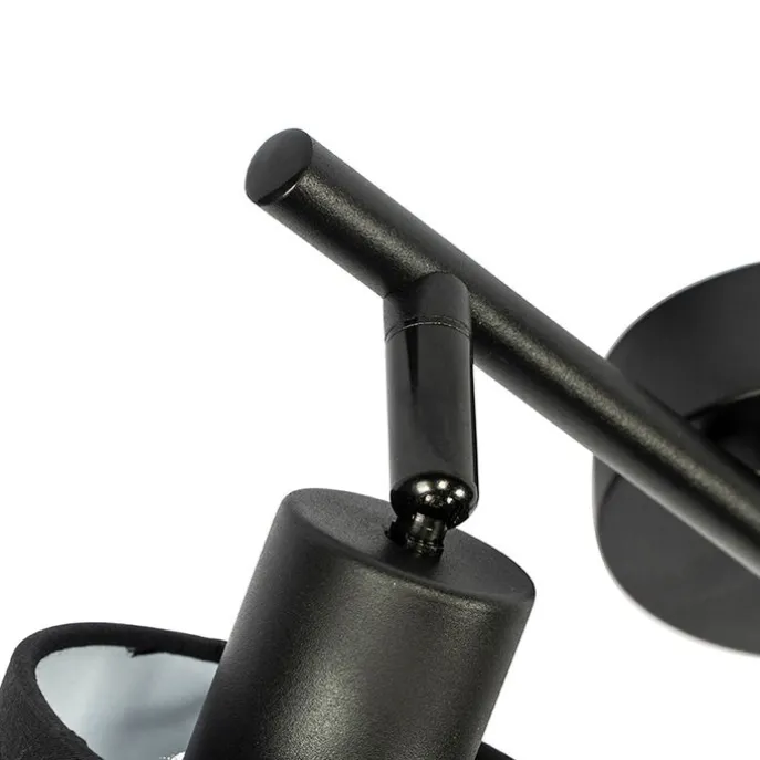 Deckenfleck schwarz mit schwarzem Schirm 2-Licht verstellbar - Hetta