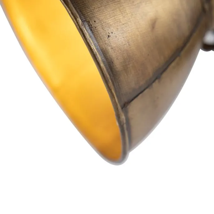 Deckenleuchte Bronze 2-Lichter mit Holz - Mangos