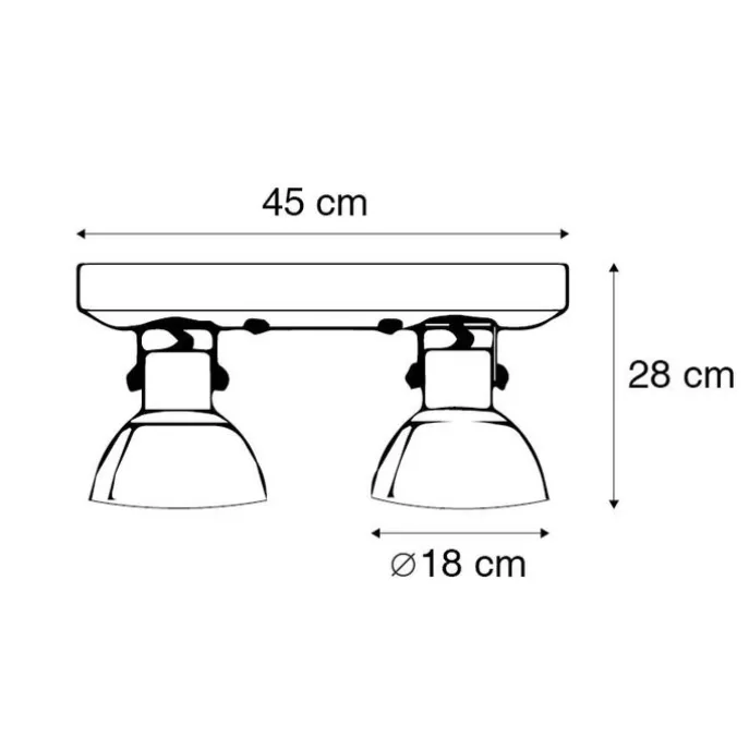 Deckenleuchte Bronze 2-Lichter mit Holz - Mangos