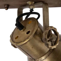 Deckenleuchte Bronze 2-Lichter mit Holz - Mangos