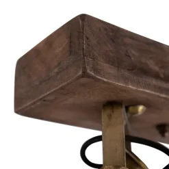 Deckenleuchte Bronze 2-Lichter mit Holz - Mangos
