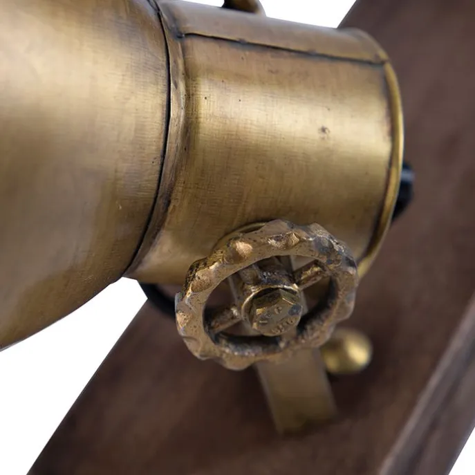 Deckenleuchte Bronze 2-Lichter mit Holz - Mangos