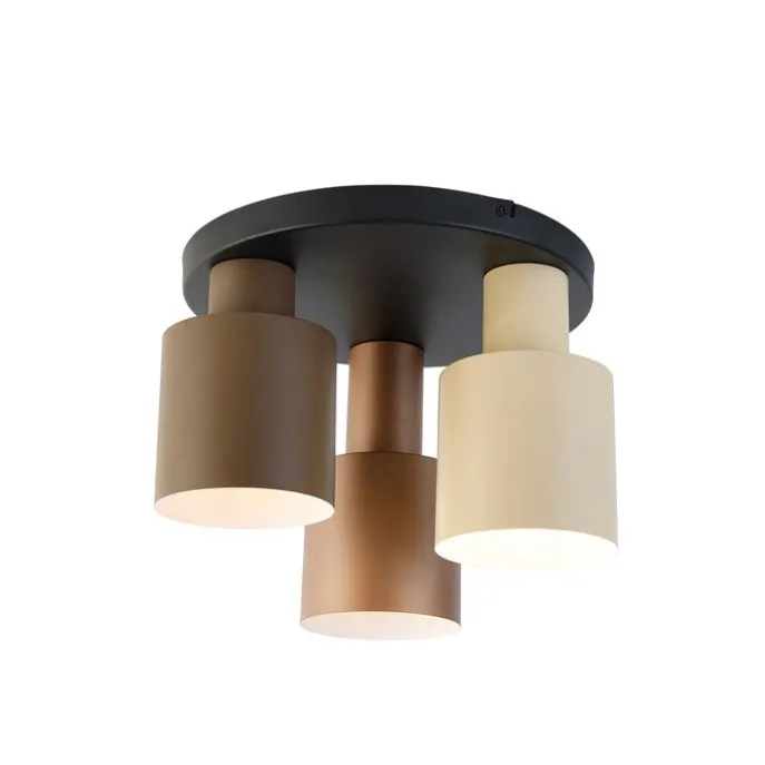 Deckenleuchte Bronze mit Taupe und Beige 3-flammig - Ans