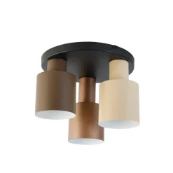 Deckenleuchte Bronze mit Taupe und Beige 3-flammig - Ans