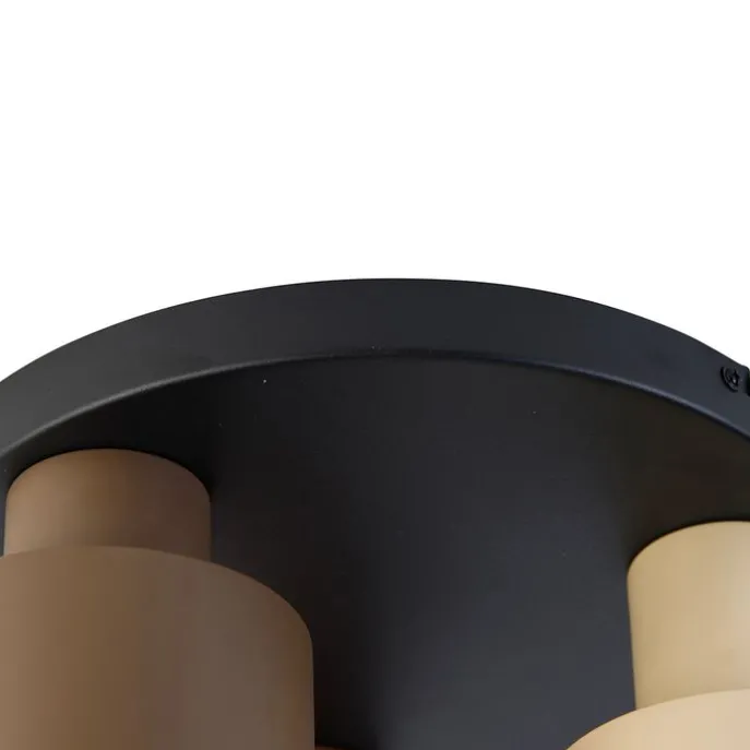 Deckenleuchte Bronze mit Taupe und Beige 3-flammig - Ans