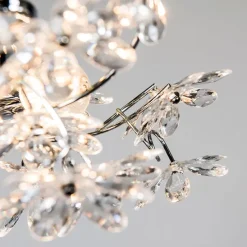 Deckenleuchte Chrom mit bunten Kunststoffblumen 38cm - Fiore