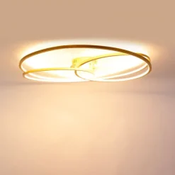 Deckenleuchte Gold 78 cm inkl. LED 3 Stufen dimmbar - Rowin