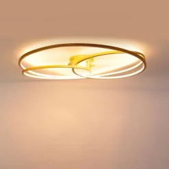 Deckenleuchte Gold 78 cm inkl. LED 3 Stufen dimmbar - Rowin