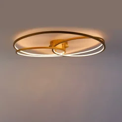 Deckenleuchte Gold 78 cm inkl. LED 3 Stufen dimmbar - Rowin