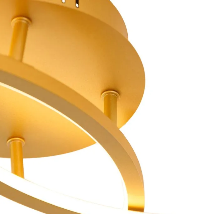 Deckenleuchte Gold 78 cm inkl. LED 3 Stufen dimmbar - Rowin