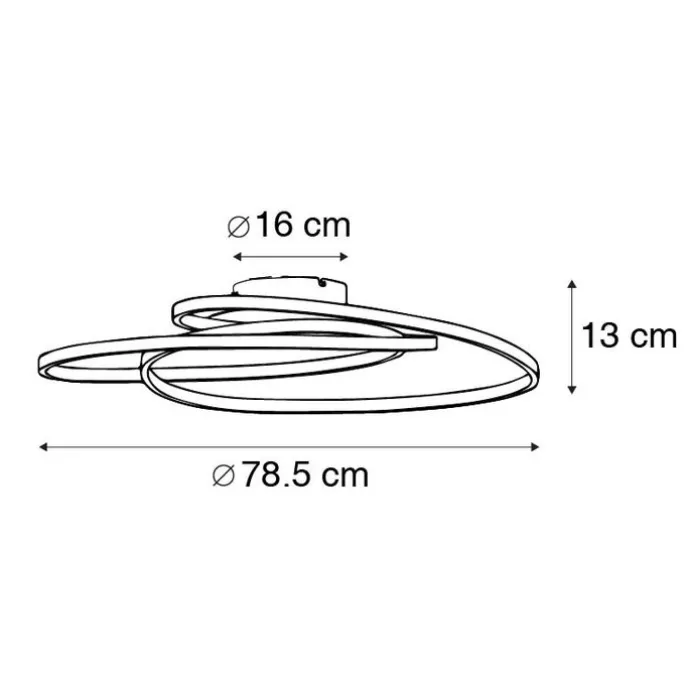 Deckenleuchte Gold 78 cm inkl. LED 3 Stufen dimmbar - Rowin