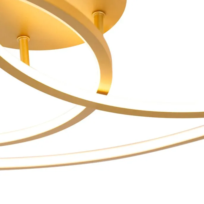 Deckenleuchte Gold 78 cm inkl. LED 3 Stufen dimmbar - Rowin