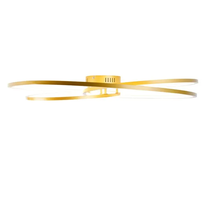 Deckenleuchte Gold 78 cm inkl. LED 3 Stufen dimmbar - Rowin