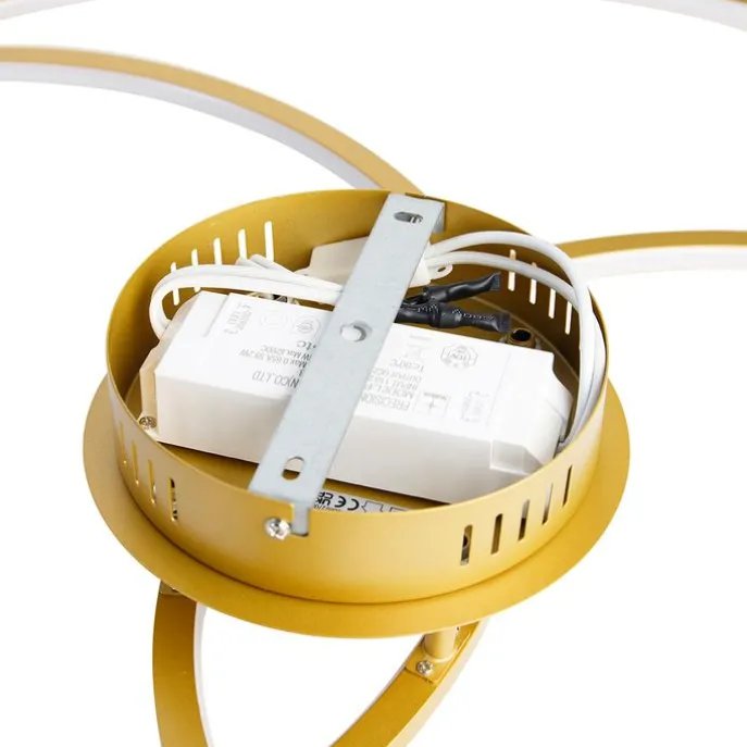 Deckenleuchte Gold 78 cm inkl. LED 3 Stufen dimmbar - Rowin