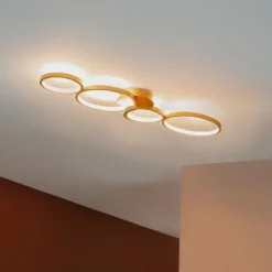 Deckenleuchte gold inkl. LED 3-stufig dimmbar 4-flammig - Lupolo