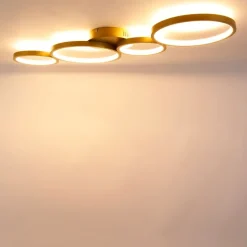 Deckenleuchte gold inkl. LED 3-stufig dimmbar 4-flammig - Lupolo